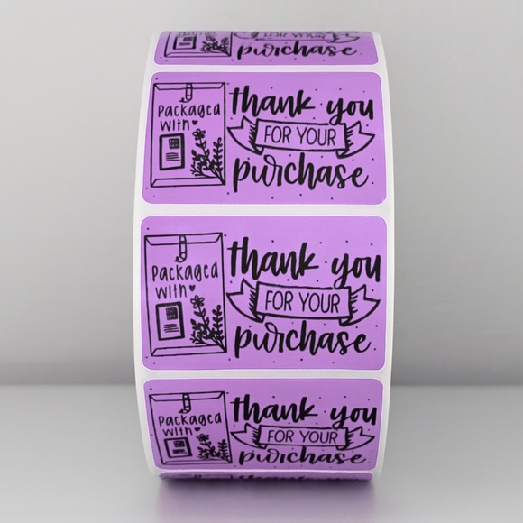 Thank You for Your Purchase Stickers | Packaged With Love | Cute Packaging - Picture 7 of 11